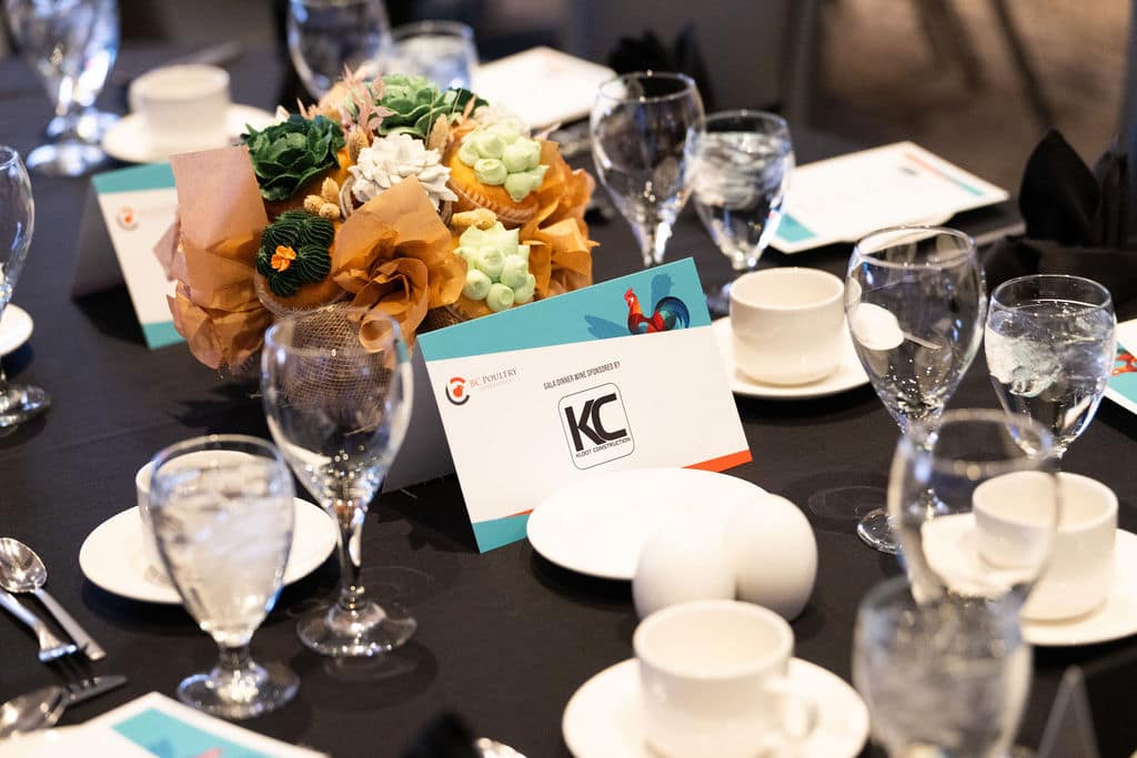 Sponsored table setting at the conference gala dinner